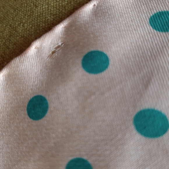 Ferrel Reed Silk Square Scarf - Pink with Blue Polka Dots - Picture 5 of 5